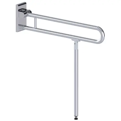 Produktbild Stützklappgriff mit Bodenstütze Inox Care Hochglanzpoliert