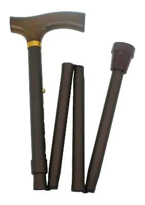 Produktbild Faltstock matt bronze mit Fritz-Holzgriff