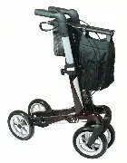 Leichtgewicht Rollator Vital Carbon Plus rubinrot gefaltet Zusätzliches Produktbild für Rollator Vital Carbon Plus