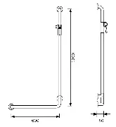 Zusätzliches Produktbild für Haltegriff ConceptPro Duschhandlauf inklusive Brausehalter