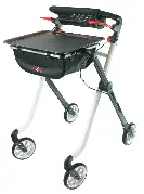 Indoor-Rollator Pixel schwarz-weiß mit Korb-Tablett Zusätzliches Produktbild für Indoor Rollator Pixel