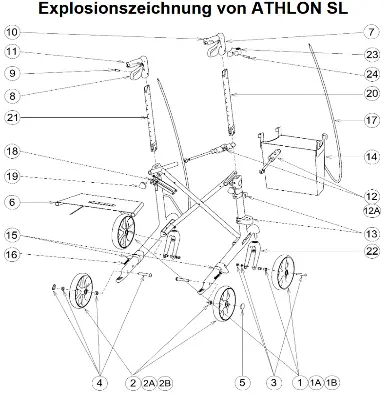 Produktbild Ersatzteile Rehasense Rollator Athlon/ Server/Nowego SL/HD
