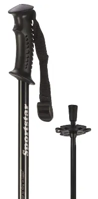 Produktbild 3-teiliger Wander- und Trekking- Gehstock mit Stabgriff, schwarz