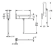 Zusätzliches Produktbild für Stützklappgriff mit Bodenstütze Inox Care Satiniert / Hochglanzpoliert