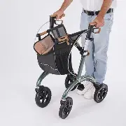 Zusätzliches Produktbild für Saljol Carbon Rollator British Green Wide mit Vollausstattung