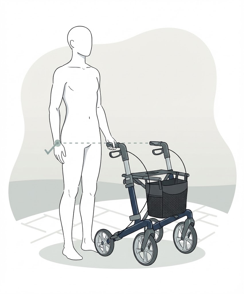 Die richtige Griffh&ouml;he beim Rollator